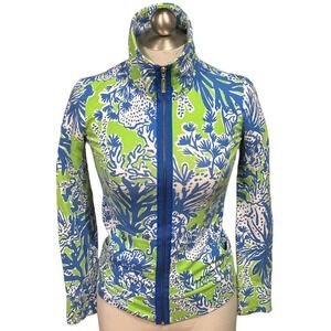Lilly‎ Pulitzer Legna Front Gold Zip Limeade Size XXS